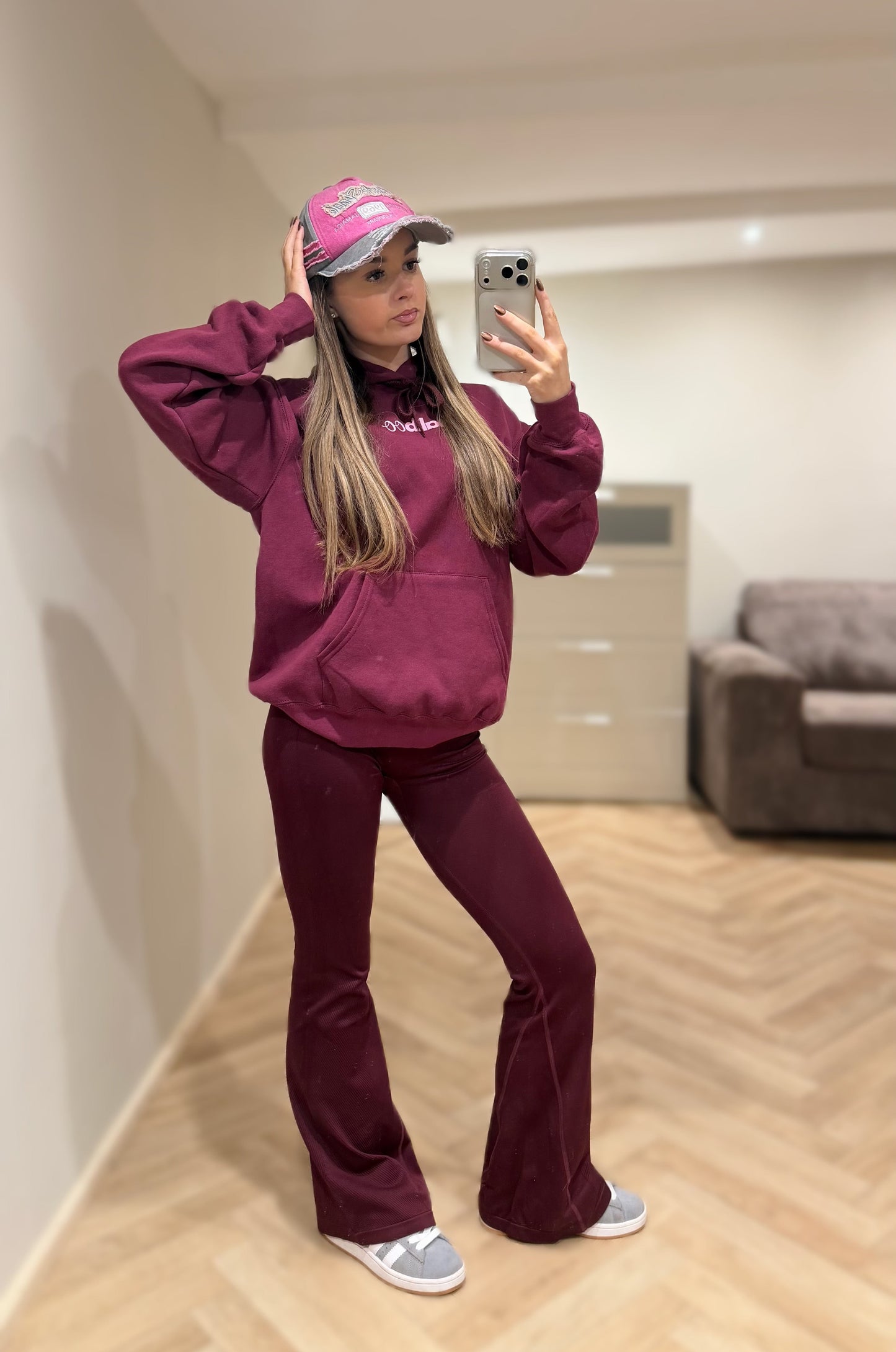 BURGUNDY & PINK Maliboo Originals Hoodie